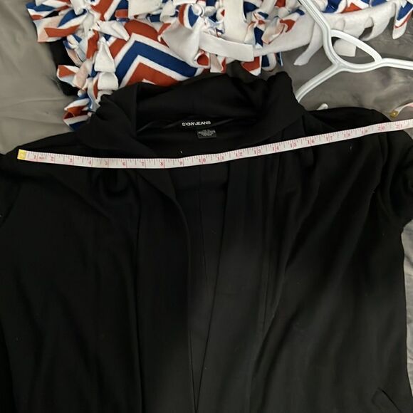 DKNY Black Hooded Cardigan W Pockets Size Small - Picture 10 of 10